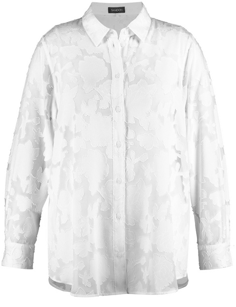 Blouse with a sheer floral pattern