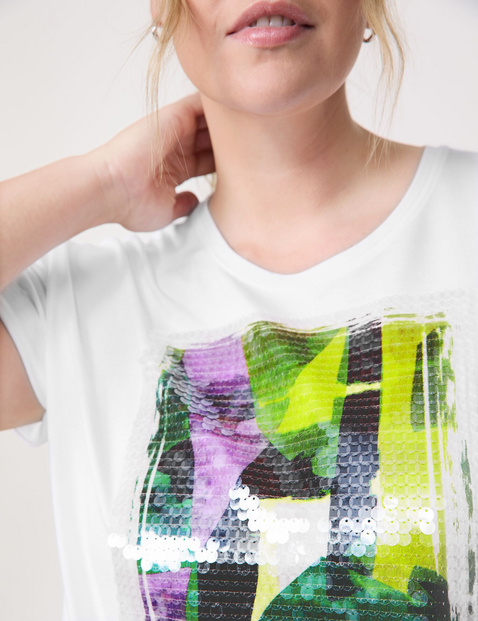 Casual shirt met versierde print op de voorkant