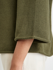 3/4 Arm Pullover aus Baumwoll-Strick