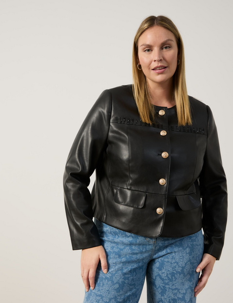 Faux leather blazer jacket in Black GERRY WEBER