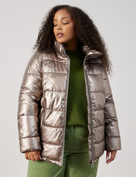 Quilted jacket in a metallic look in Brown GERRY WEBER