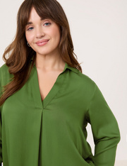 Blouse met lange mouwen en een V-hals