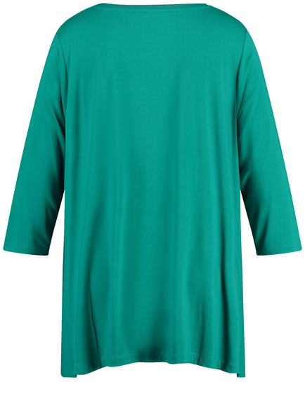 Uitlopend shirt met 3/4-mouwen en print op de voorkant