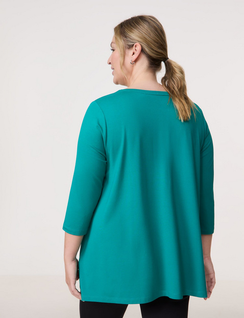 Uitlopend shirt met 3/4-mouwen en print op de voorkant