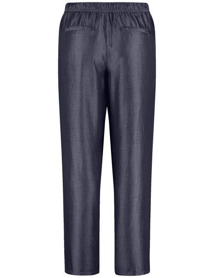 Soepele, wijde broek met denim-look Carlotta