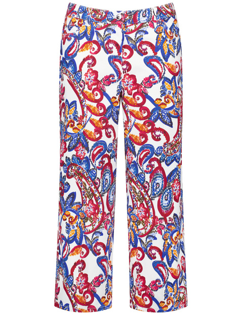 Wide 3/4-length trousers with a paisley print, Lotta