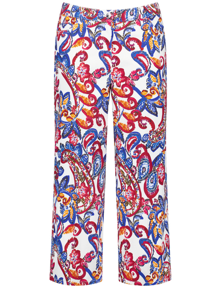 Wide 3/4-length trousers with a paisley print, Lotta