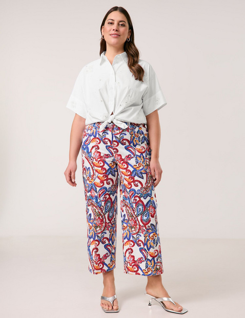 Wide 3/4-length trousers with a paisley print, Lotta