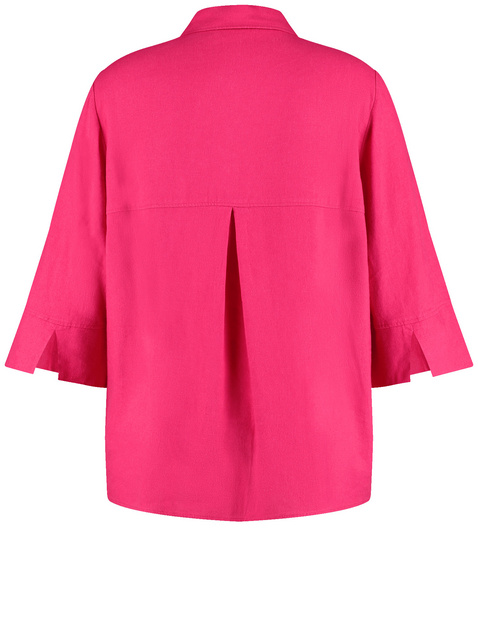 Blouse met 3/4-mouwen van viscose en linnen