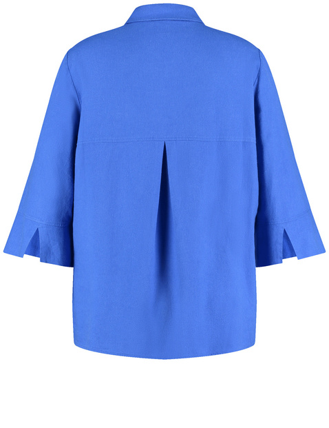 Blouse met 3/4-mouwen van viscose en linnen