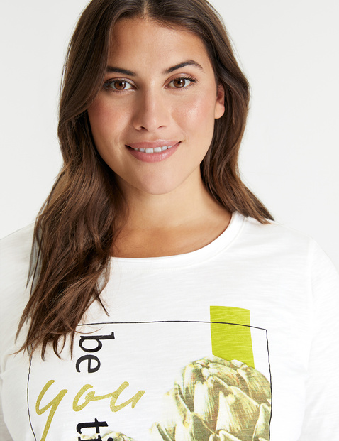 Halbarmshirt mit Front-Print aus GOTS zertifizierter Bio-Baumwolle