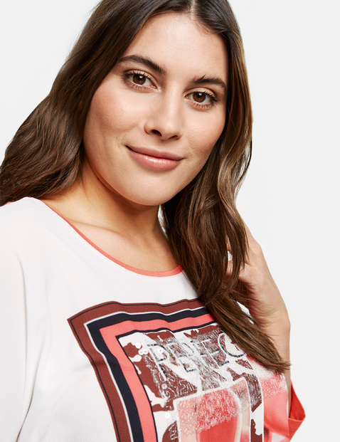 3/4 Arm Shirt mit Satin-Front