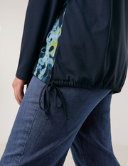 Langarmshirt mit Material-Mix