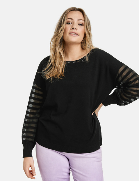 sheer sleeve jumper