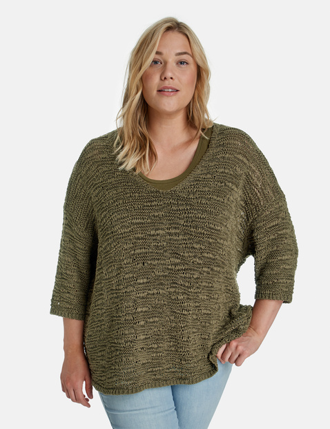 sheer sleeve jumper