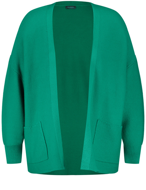 rib knit cardigan in Green | GERRY WEBER