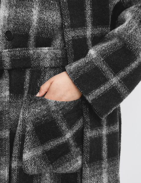 Wool coat with a check pattern