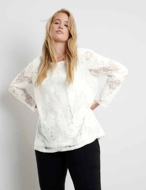 Fashion Blouses Lace Blouses Samoon by Gerry Weber Lace Blouse white casual look 