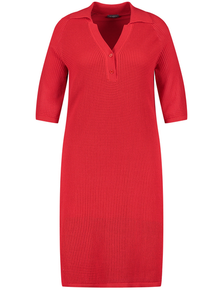 red knitted tunic dress