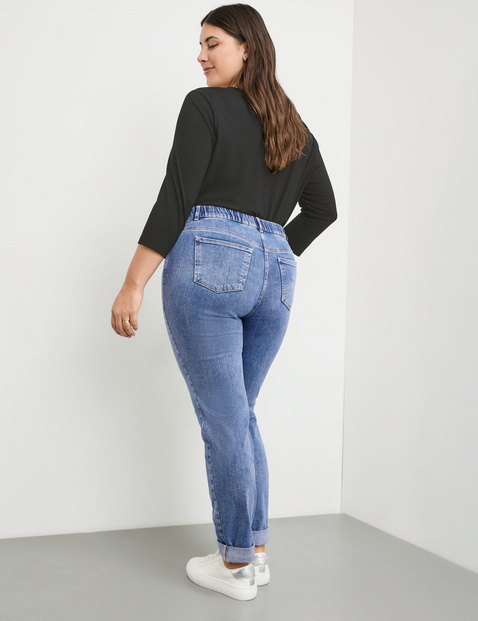 Elastische 5-Pocket Jeans Betty mit Saumaufschlag