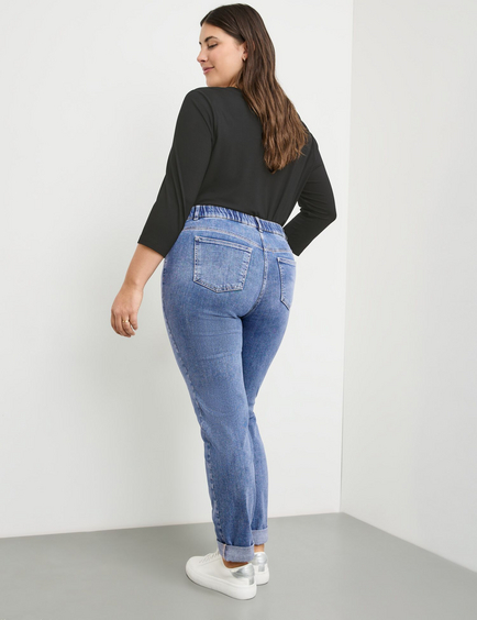 Elastische 5-Pocket Jeans Betty mit Saumaufschlag