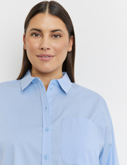 Klassieke lange blouse van katoen met stretch