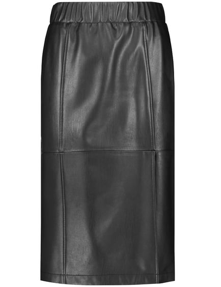 Black leather skirt hotsell elasticated waist new look