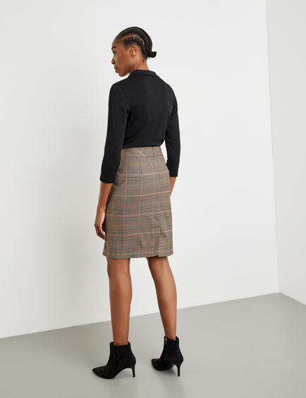 Perfect Business Brown Plaid Ruched Midi Skirt | lupon.gov.ph