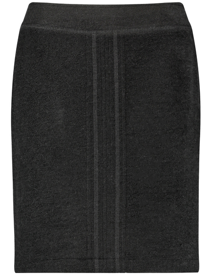 Short black outlet wool skirt