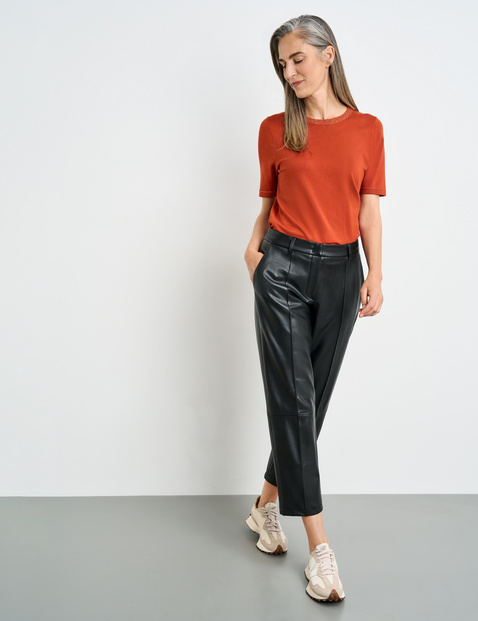 Buy Toffee Colored Slouchy Vegan Leather Trousers | The Reset
