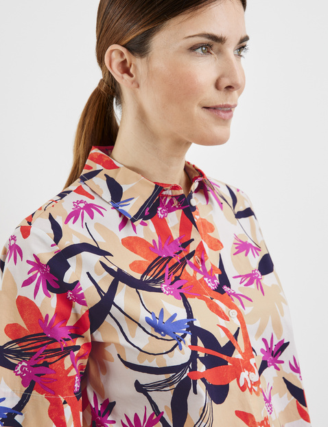 Floral gemusterte Baumwollbluse