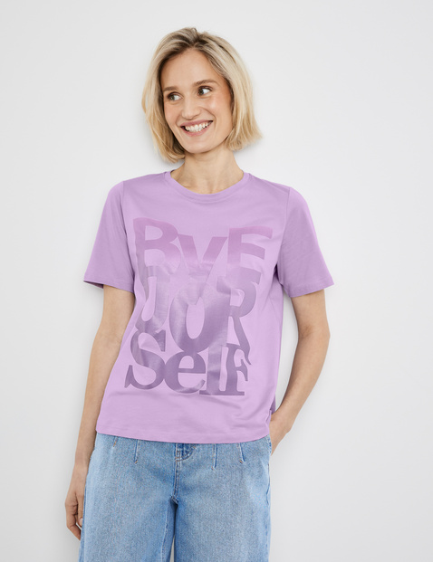 T-shirt printed lettering in Purple | WEBER