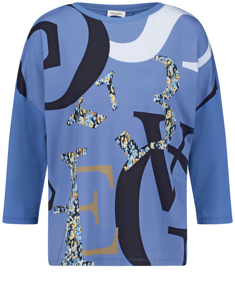 Shirt met 3/4-mouwen en letterprint