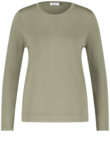 WEBER + WEBER short sleeve crew neck jumper 'Cotton Knit T-Shirt' olive