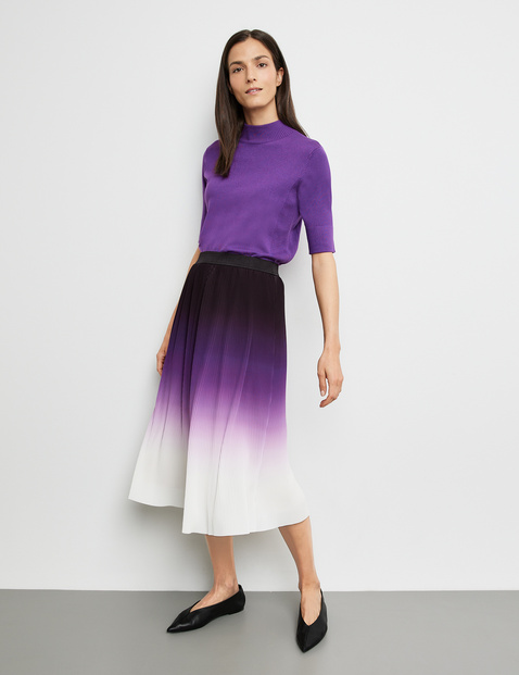 Pleated skirt with colour graduation and an elasticated waistband in ...