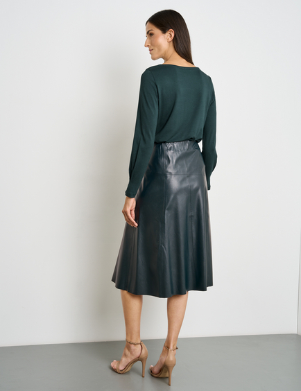 Green faux hotsell leather skirt midi