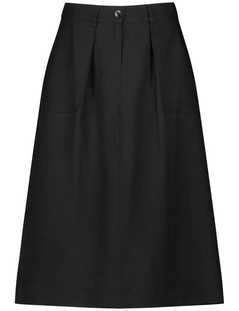 A line skirt with a percentage of linen in Black GERRY WEBER