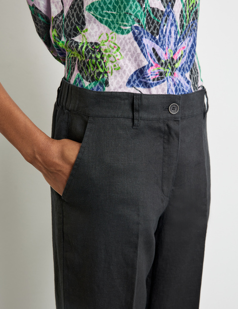 MIR꞉JA WIDE LEG linen trousers with an elasticated waistband