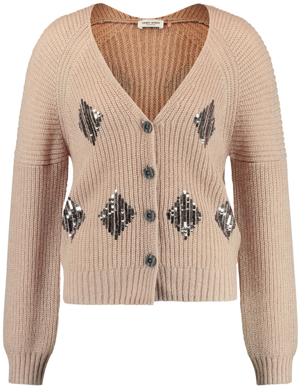 Cardigan with sequin embellishment in Beige GERRY WEBER