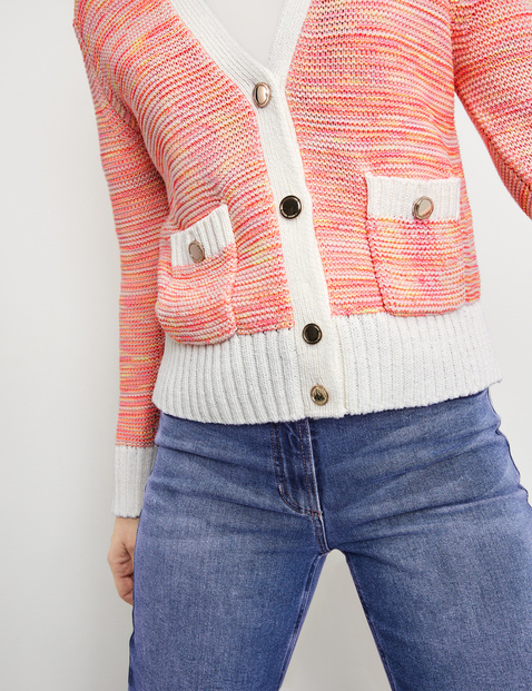 Cardigan made of sustainable cotton in a textured knit