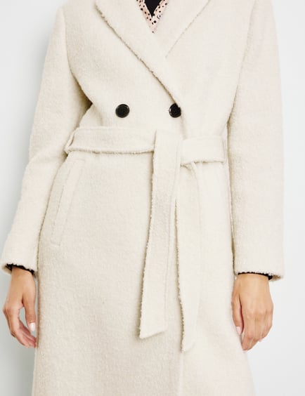 cream white wool coat