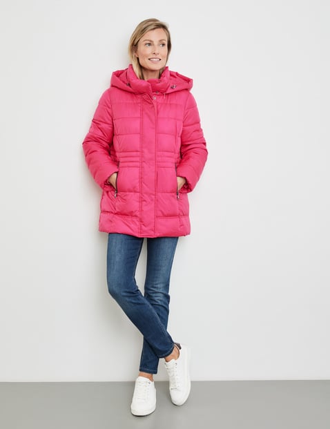 Padded outdoor jacket with a detachable hood in Pink GERRY WEBER