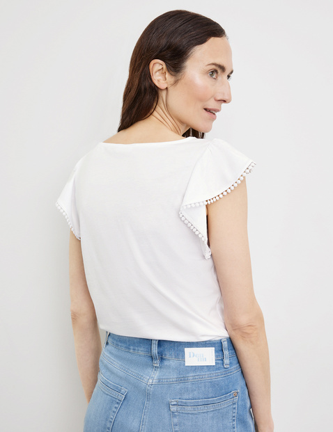 T-shirt met mouwvolants