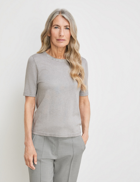 Grey short shop sleeve jumper