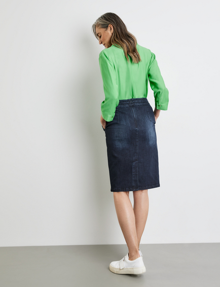 Dark grey denim outlet pencil skirt