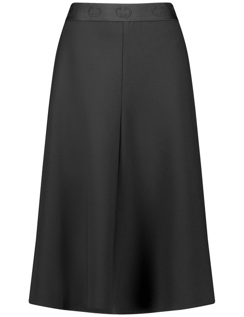 Midi skirt with a branded elasticated waistband in Black GERRY WEBER