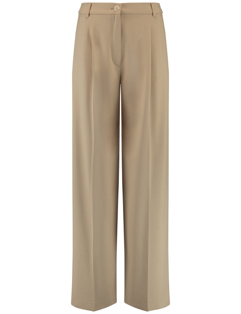 Flowing Marlene trousers with wide waist pleats in Beige | GERRY WEBER