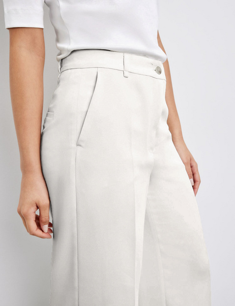Flowing trousers with pressed pleats in White | GERRY WEBER
