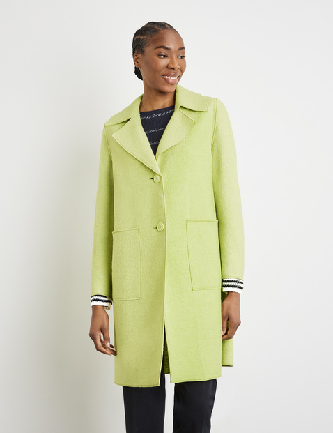 Coat with wool and a large lapel collar in Yellow | GERRY WEBER