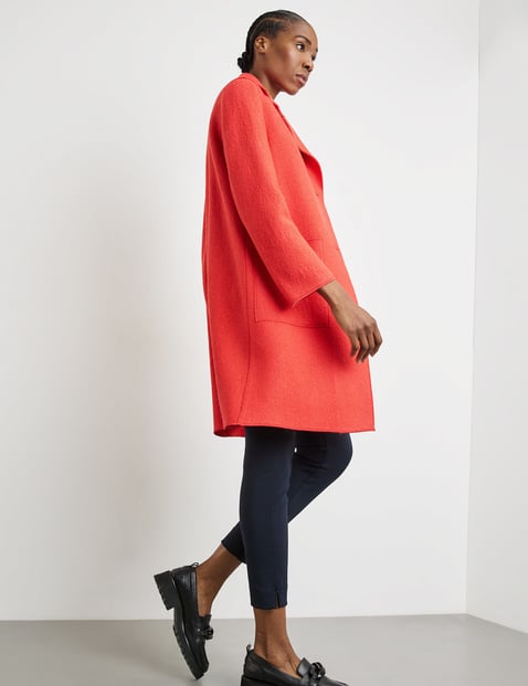 Red longline clearance coat